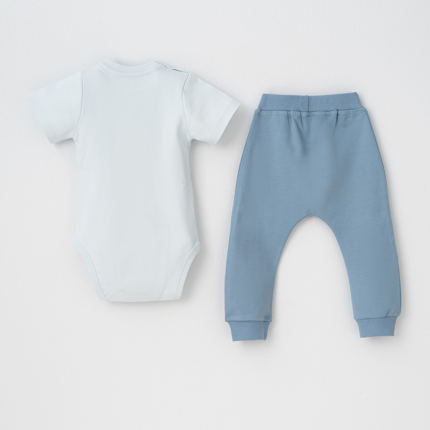 ست 2تکه بادی کوتاه و شلوار  Ocean  آبی-ر