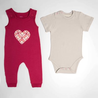 ست2تکه Heart  سرهمی بندی وبادی کوتاه یاسی