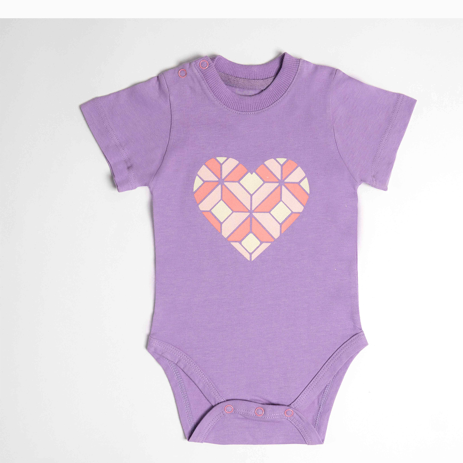 ست2تکهHeart  بادی کوتاه یاسی -شلوارک طوسی