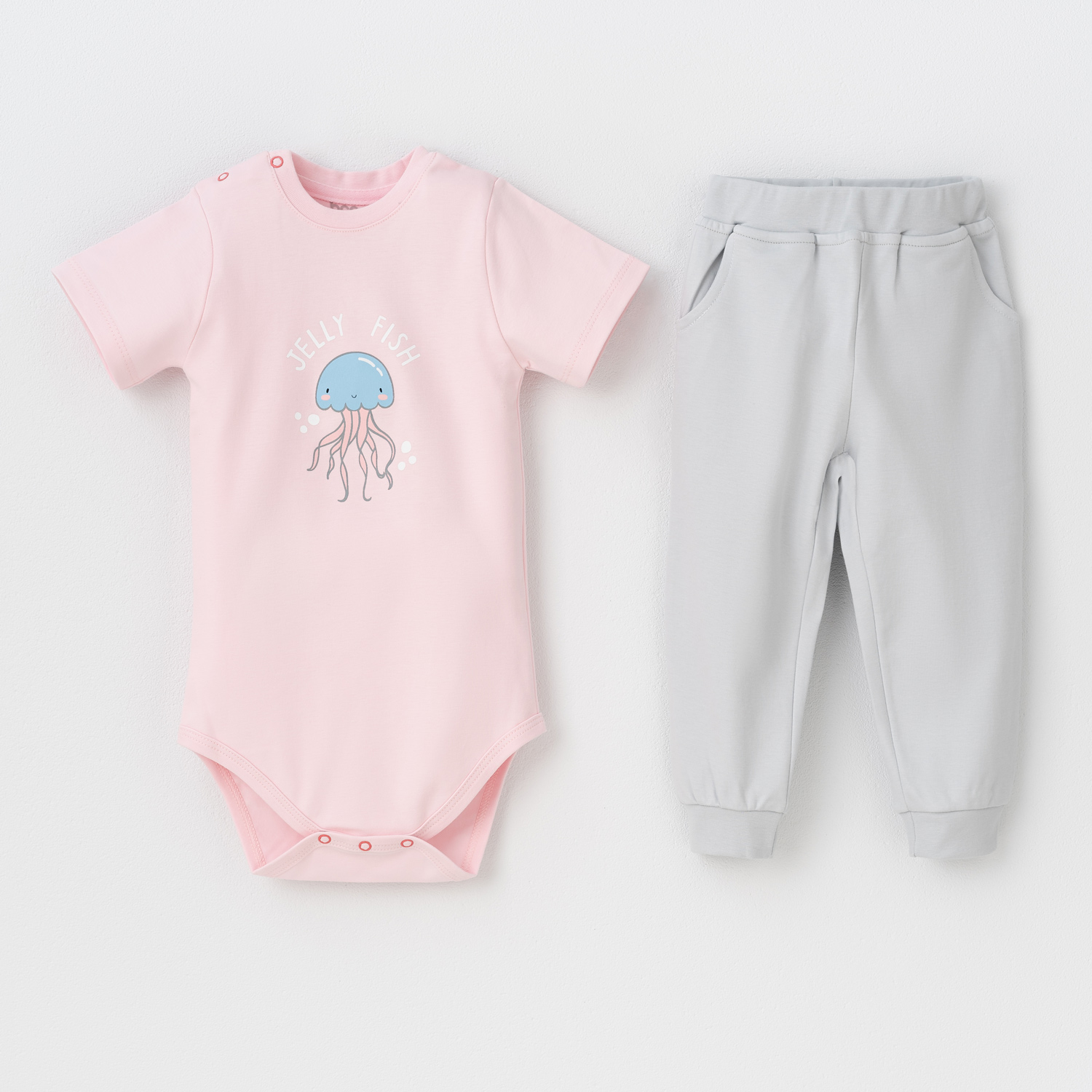 ست2تکه Ocean بادی کوتاه وشلوار صورتی