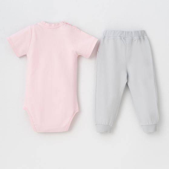 ست2تکه Ocean بادی کوتاه وشلوار صورتی ست2تکه Ocean بادی کوتاه وشلوار صورتی