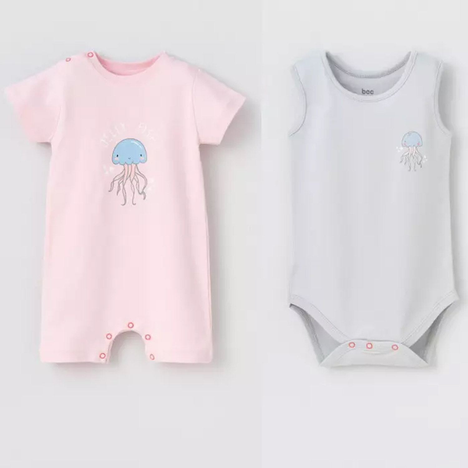 ست2تکه Ocean رامپرصورتی وبادی رکابی طوسی