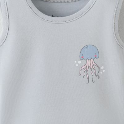 ست2تکه Ocean رامپرصورتی وبادی رکابی طوسی