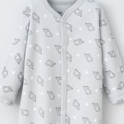 سرهمی  تمام چاپ Ocean  آبی-روشن