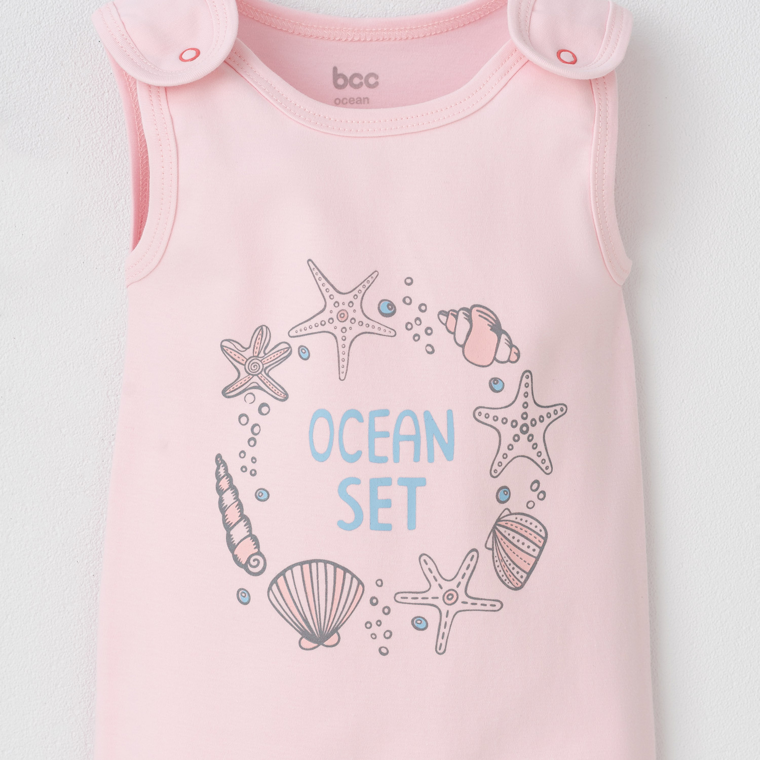 ست2تکه  Ocean سرهمی بندی صورتی وبادی