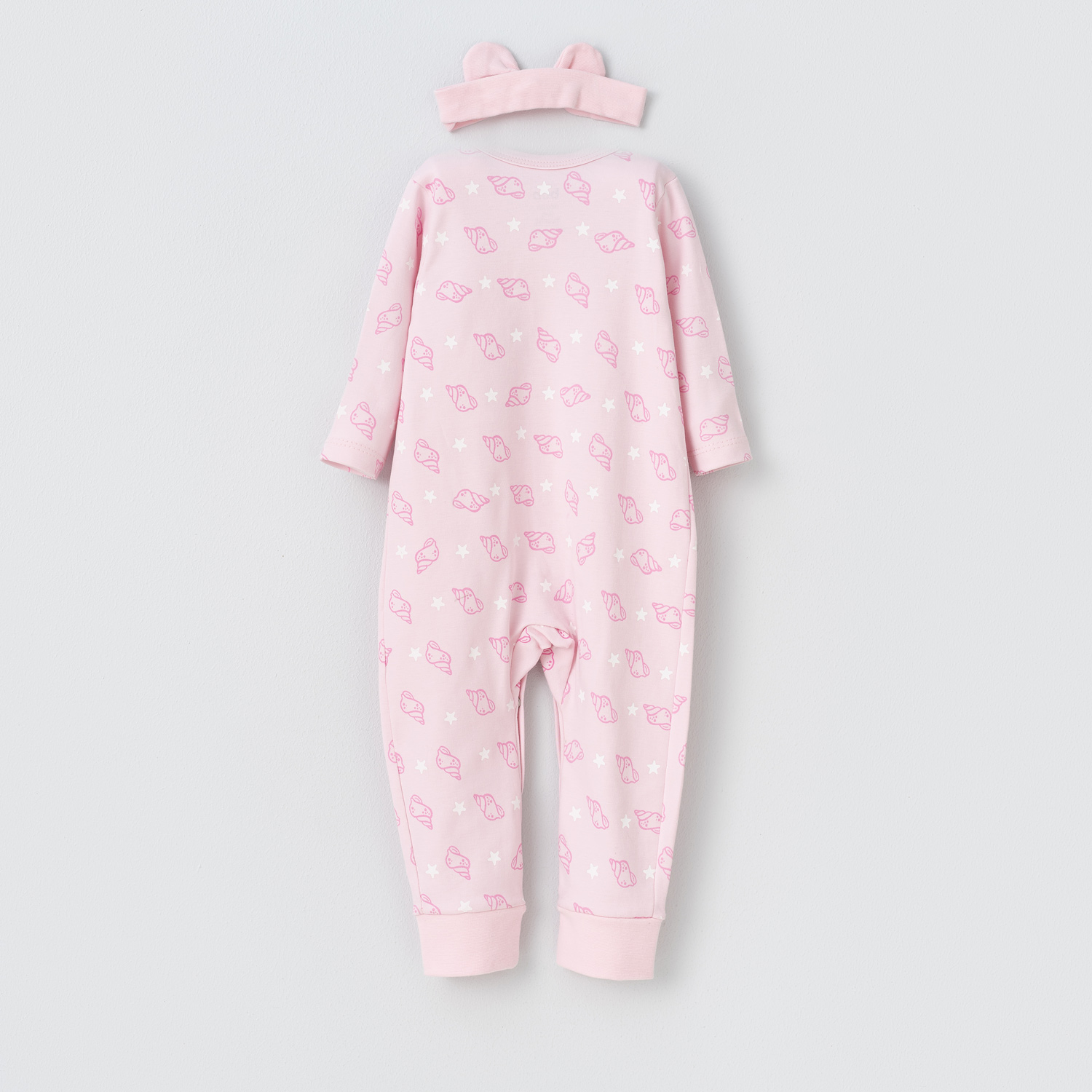 ست2تکه Ocean سرهمی تمام چاپ وهد بند صورتی