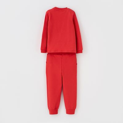 ست2تکه play بلوزآستین بلند وشلوار قرمز