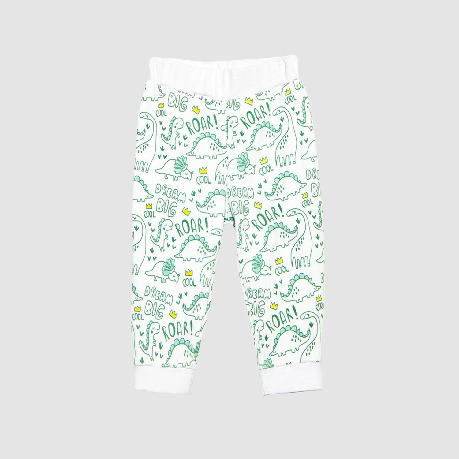 شلوارتمام چاپ  Dinosaur  سفید