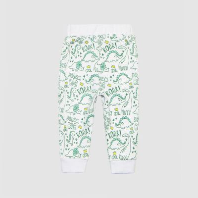 شلوارتمام چاپ  Dinosaur  سفید