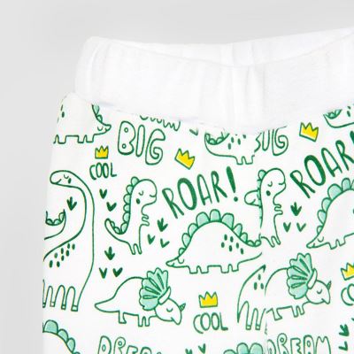 شلوارتمام چاپ  Dinosaur  سفید