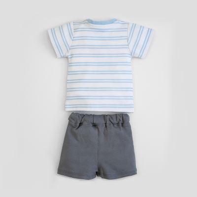 ست2تکه تیشرت وشلوارک fly  آبی-روشن