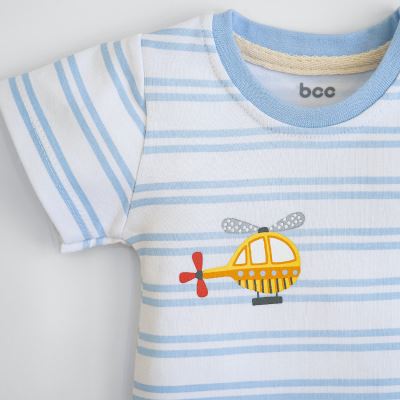 ست2تکه تیشرت وشلوارک fly  آبی-روشن