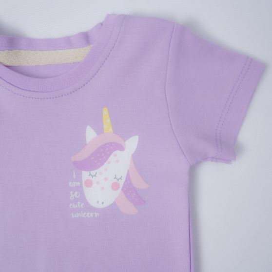 بلوز آستین کوتاه یاسی Unicorn