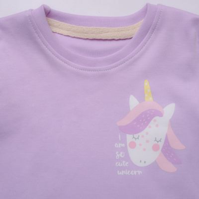 ست دو‌تکه بلوز آستین بلند و شلوار یاسی Unicorn