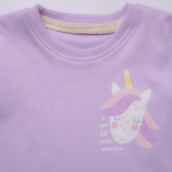 ست دو‌تکه بلوز آستین بلند و شلوار یاسی Unicorn