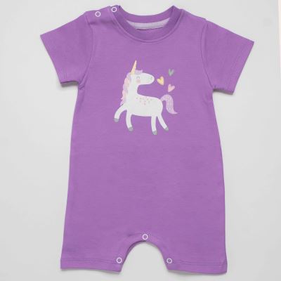 رامپر دخترانه بنفش Unicorn