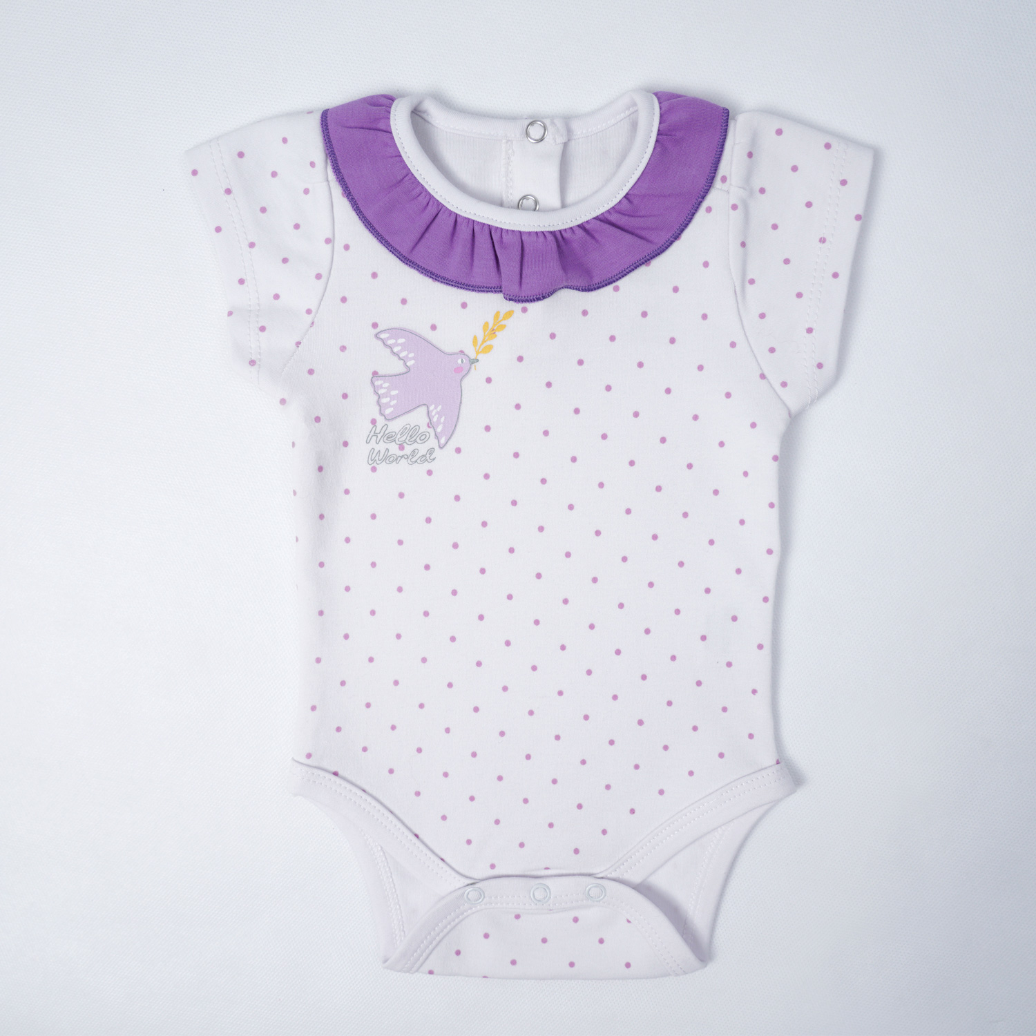 بادی آستین کوتاه سفید تمام چاپ Dove