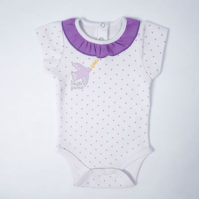 بادی آستین کوتاه سفید تمام چاپ Dove