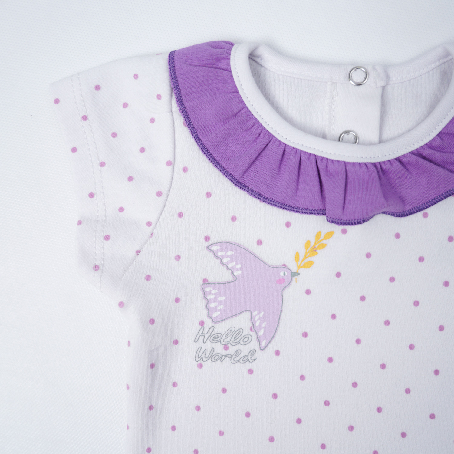 بادی آستین کوتاه سفید تمام چاپ Dove