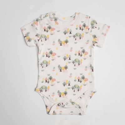 بادی آستین کوتاه سفید تمام چاپ White Alyssum