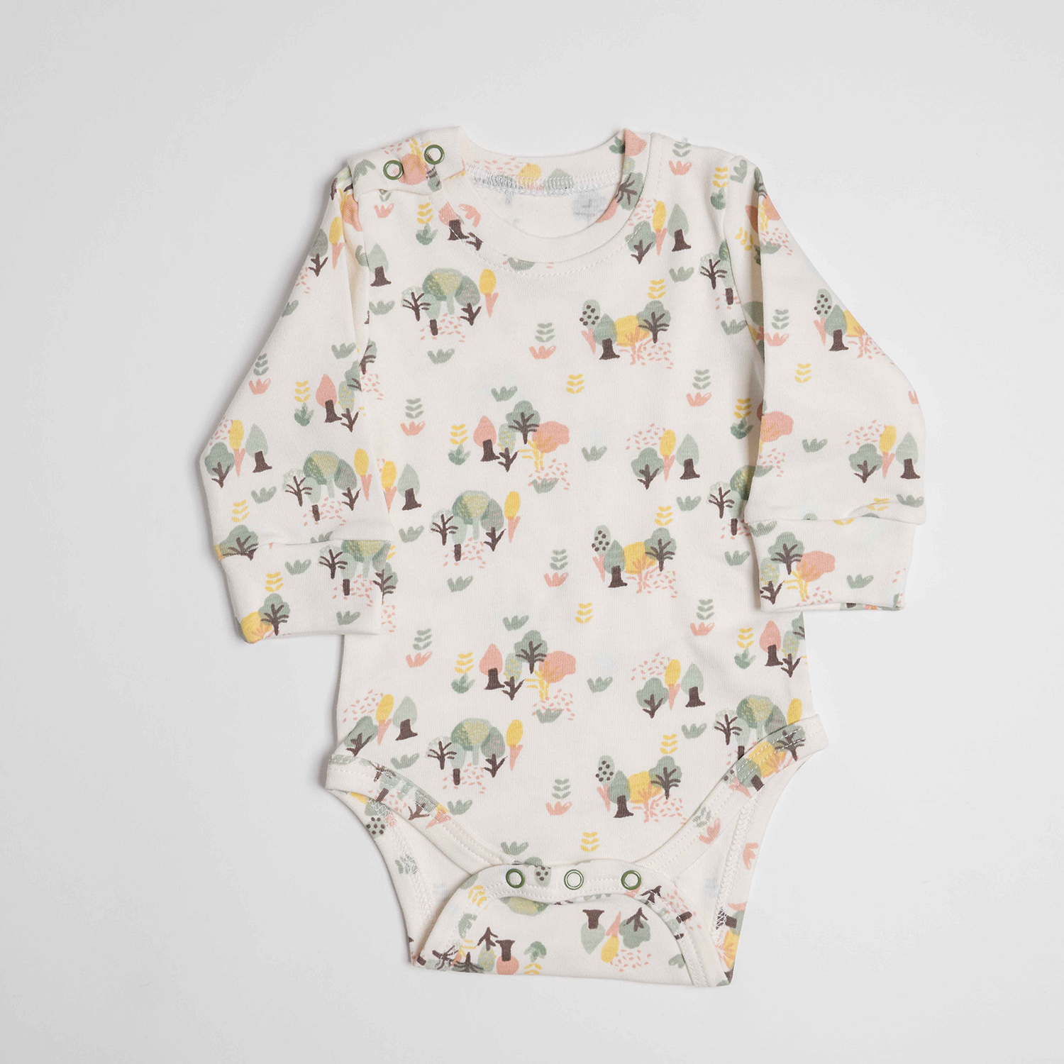 بادی آستین بلند سفید تمام چاپ White Alyssum