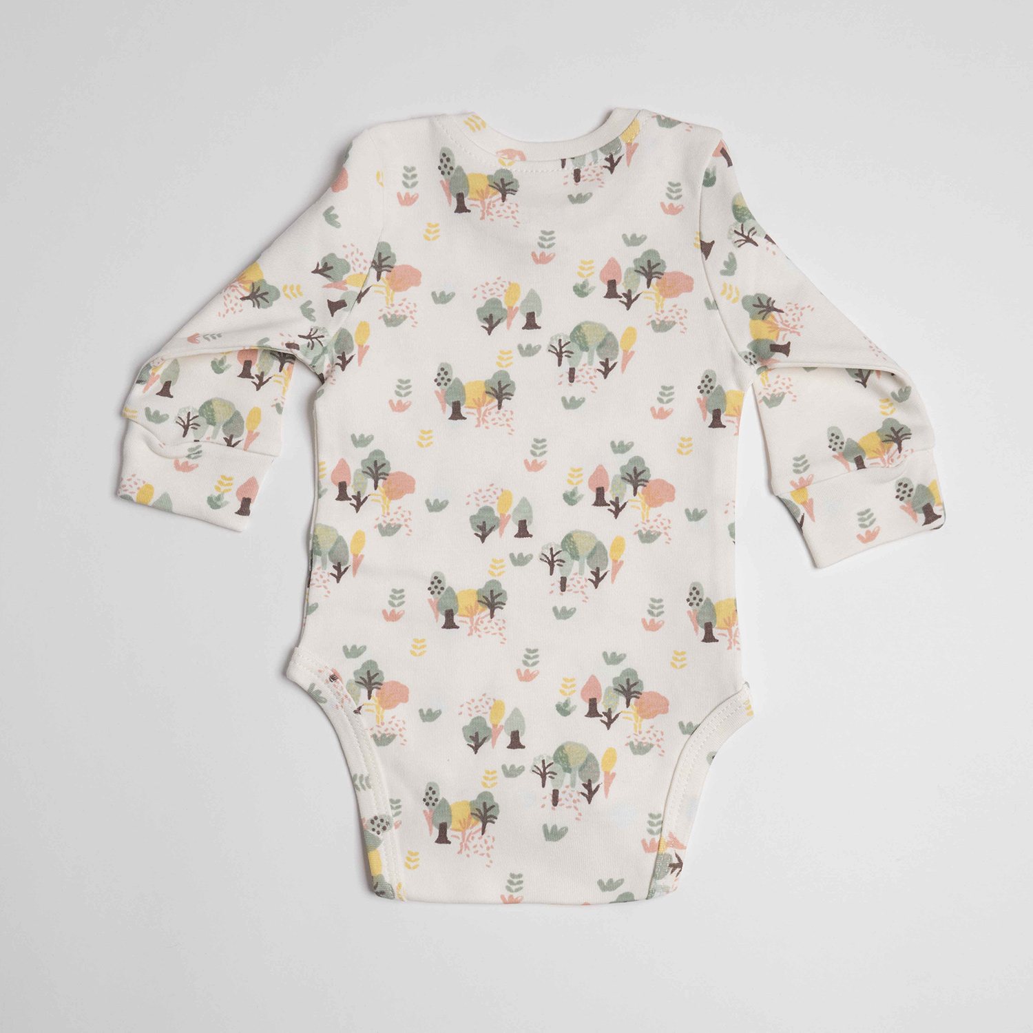 بادی آستین بلند سفید تمام چاپ White Alyssum