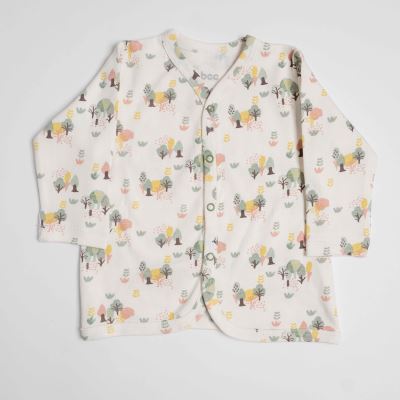 بلوز جلو‌ باز سفید تمام چاپ White Alyssum