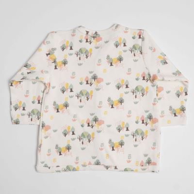 بلوز جلو‌ باز سفید تمام چاپ White Alyssum