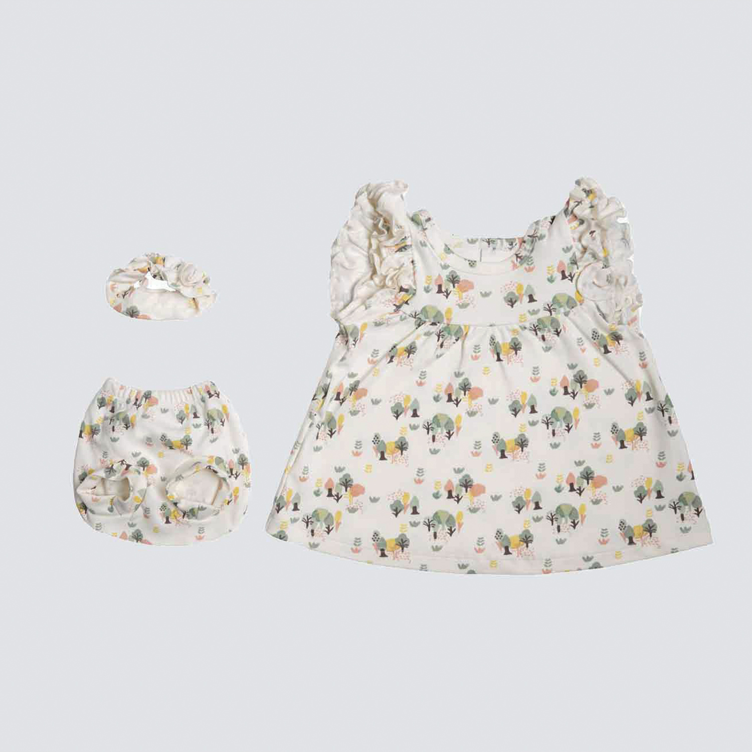 ست سه تکه پیراهن، هدبند و شورت White Alyssum