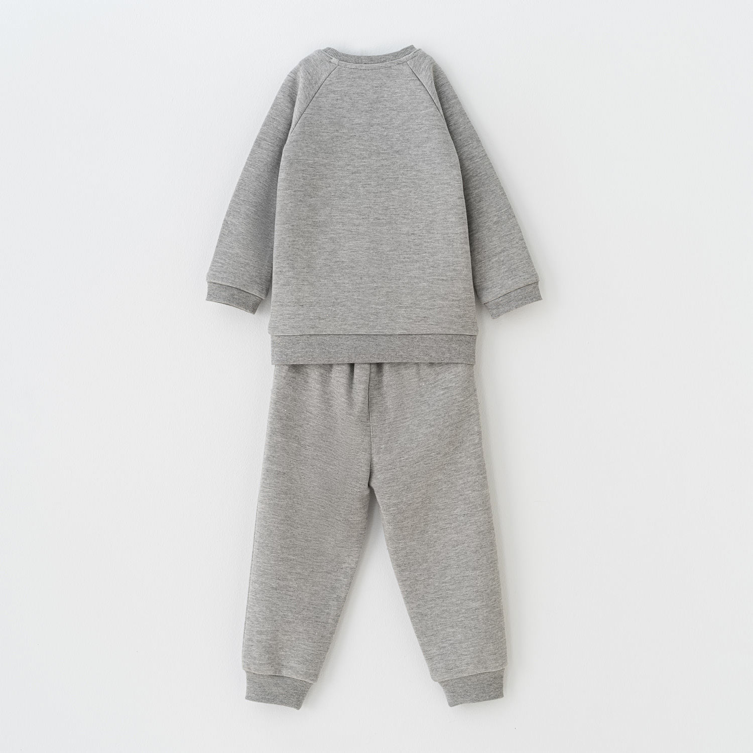 ست دوتکه بلوز آستین بلند و شلوار توسی ملانژ سلانیک