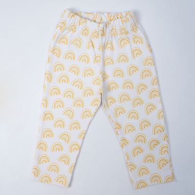 شلوار سفید Rainbow تمام چاپ نارنجی