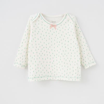 بلوز آستین بلند خال خالی very berry NB