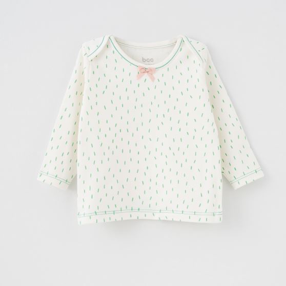 بلوز آستین بلند خال خالی very berry NB