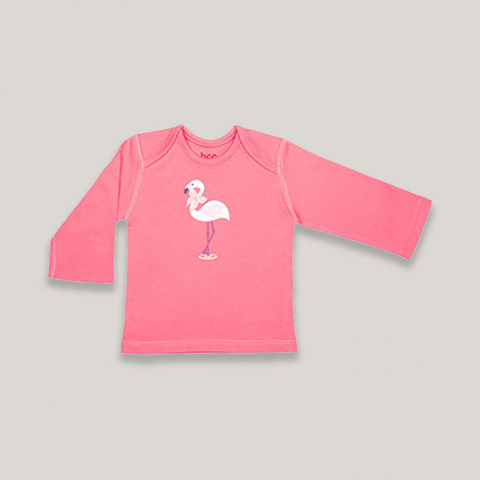 بلوز آستین بلند نوزادی طرح Flamingo