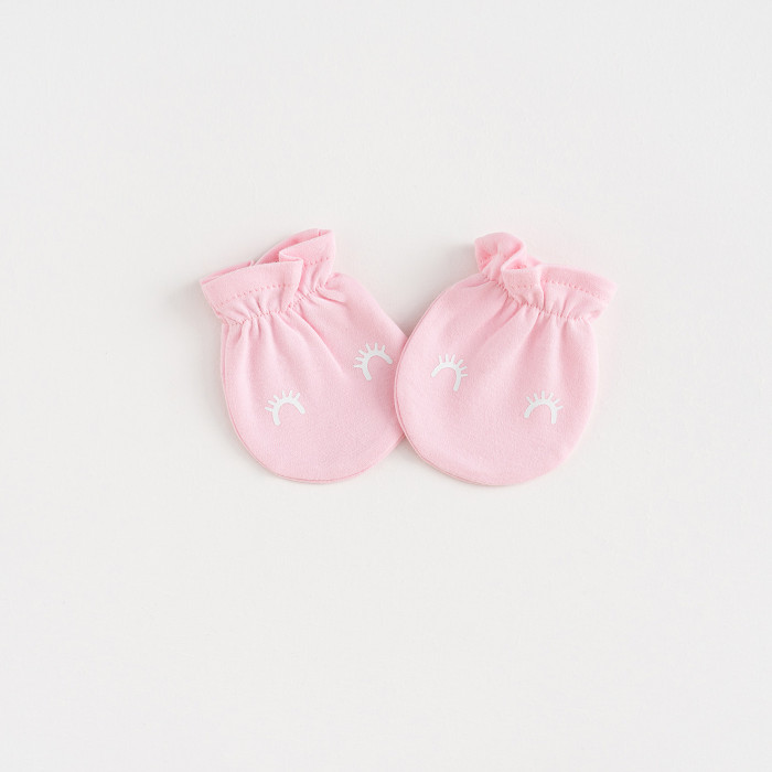 دستکش نوزادی دخترانه طرح mellow pink