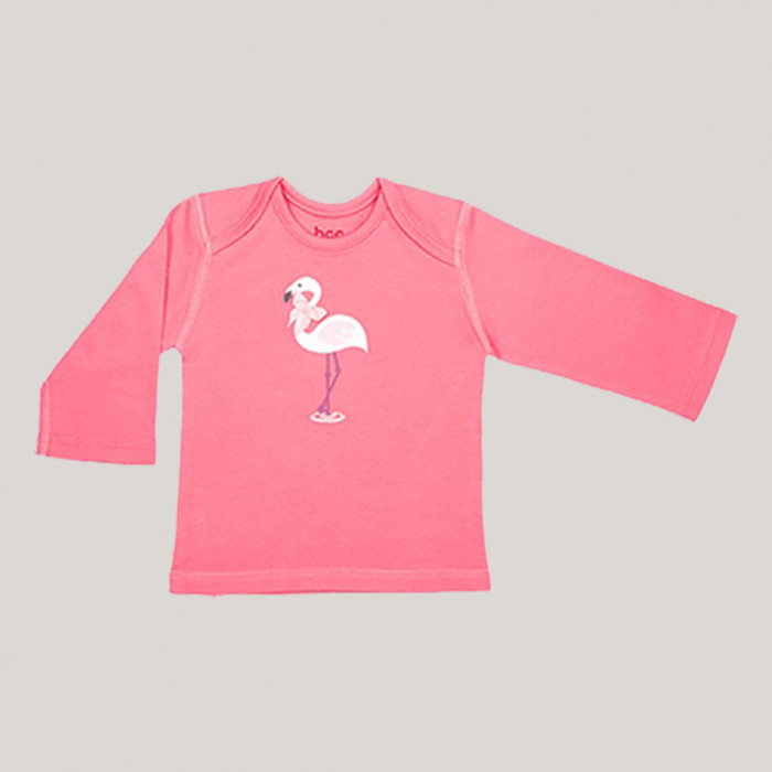 بلوز آستین بلند نوزادی طرح Flamingo